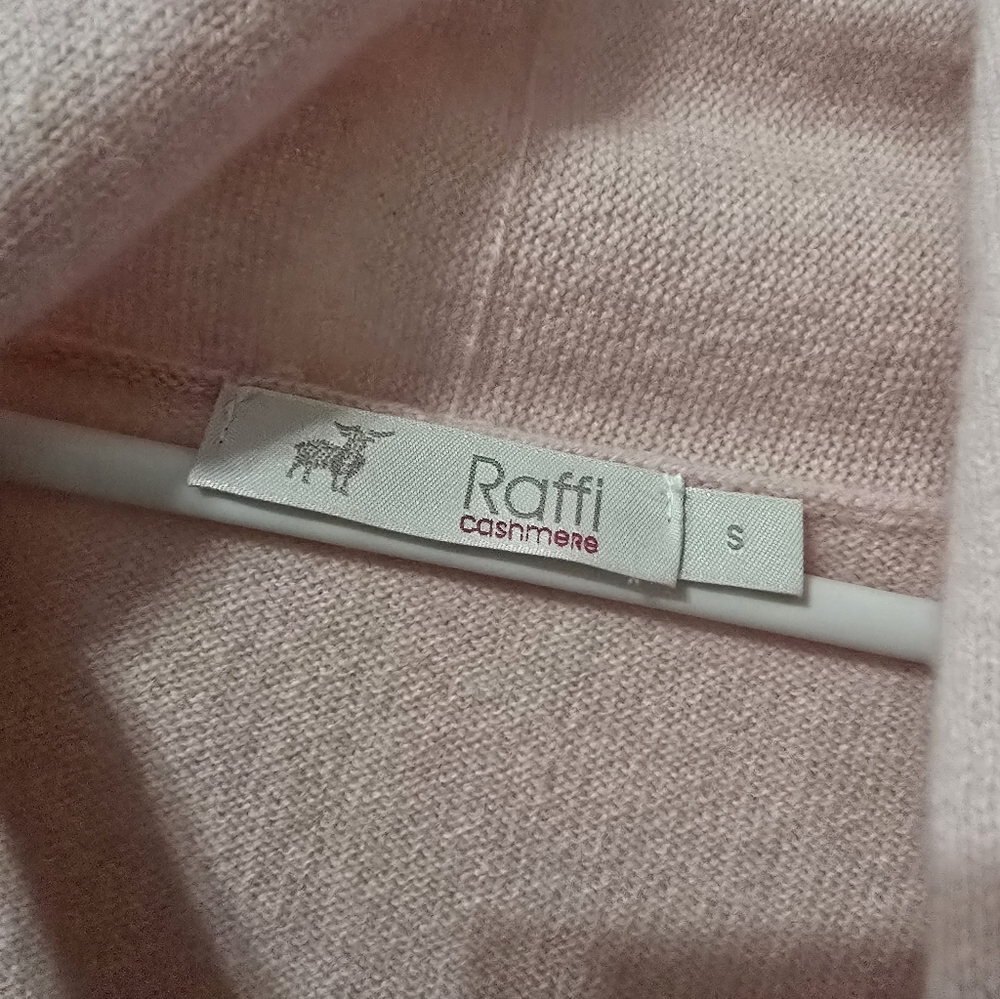 Raffi Cashmere Cowlneck Tunic Sweater in Light Pink, Lagenlook, Sz Small, EUC! - Picture 12 of 13